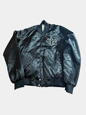 Vintage 80s Chalk Line New Orleans Saints Satin Bomber Varsity Jacket Size Small